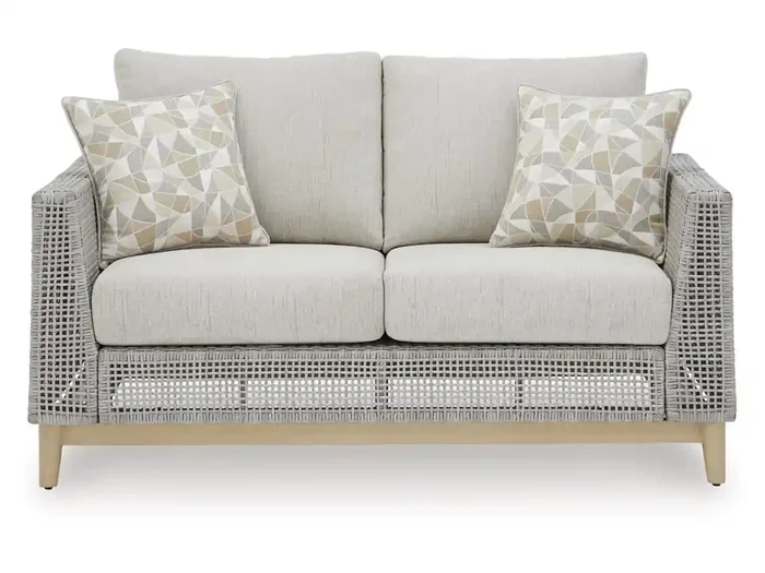 Signature Design by Ashley – Seton Creek Outdoor Loveseat W/Cushion in Gray – P798-835